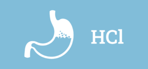 image of a stomach with the word "HCl"