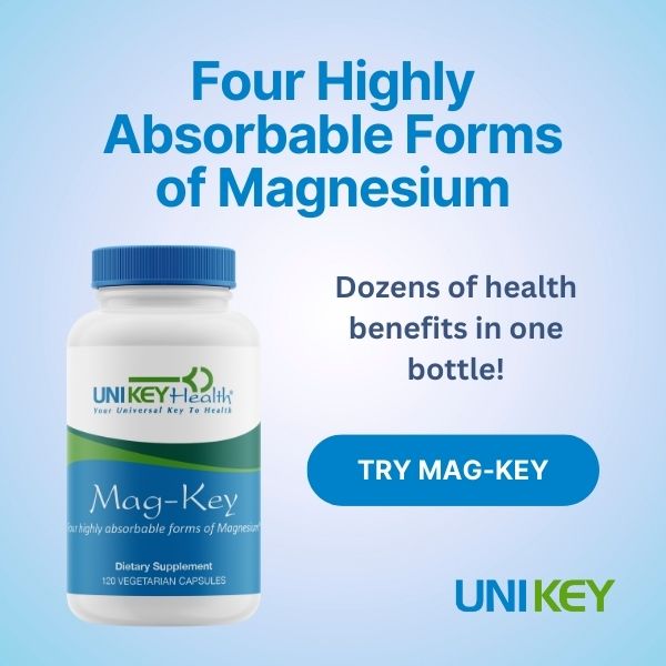 Mag-Key from UNI KEY Health contains 4 highly absorbable forms of Magnesium your body need. Give it a try today!