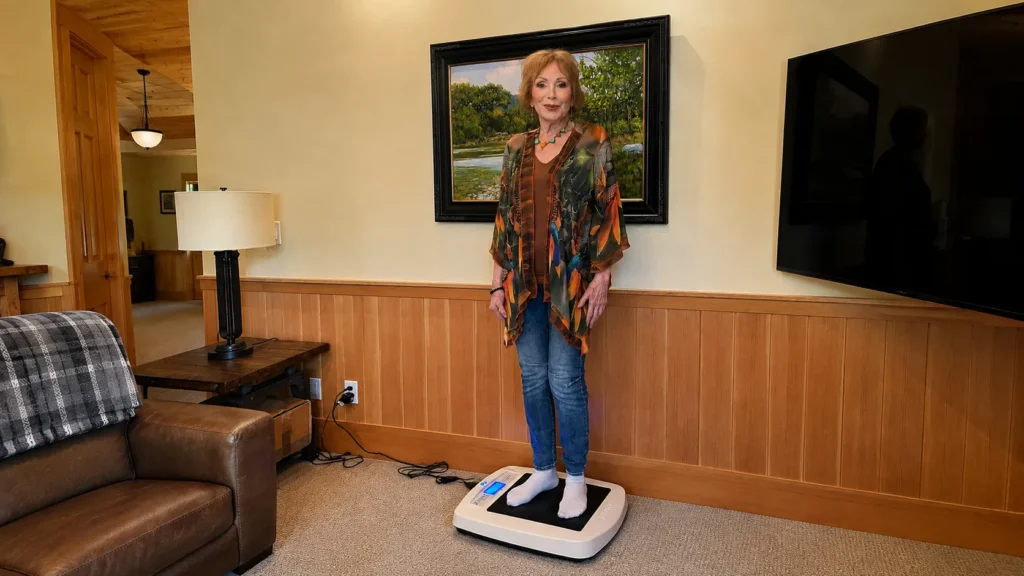 Ann Louise Gittleman using a Juvent platform in her home.