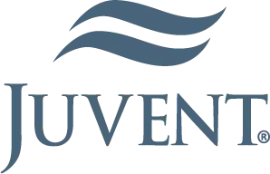 JUVENI company logo with two blue wave strokes above the blue word JUVENI.